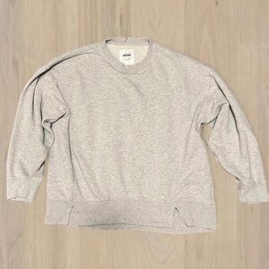 aerie Light Gray Crewneck Sweater Side Slit Size M